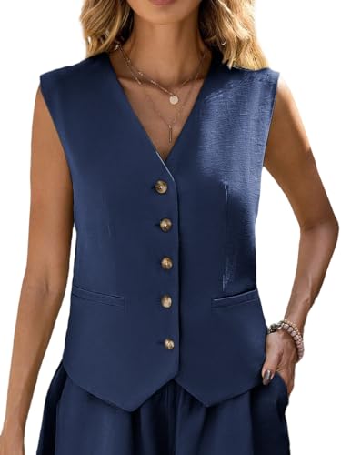 Amazon.com: Mina Self Sleeveless Vest Blazer For Women 2024 Summer